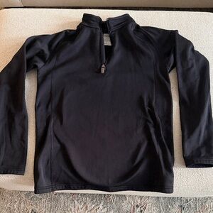 Lands' End Kids Black Quarter-Zip Fleece